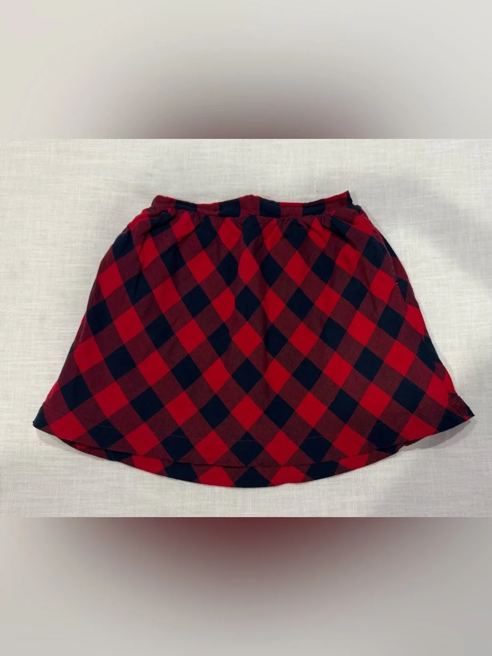 Baby Gap Size 5 toddler Girls Flannel Buffalo Plaid Skirt Red And Navy Checked
